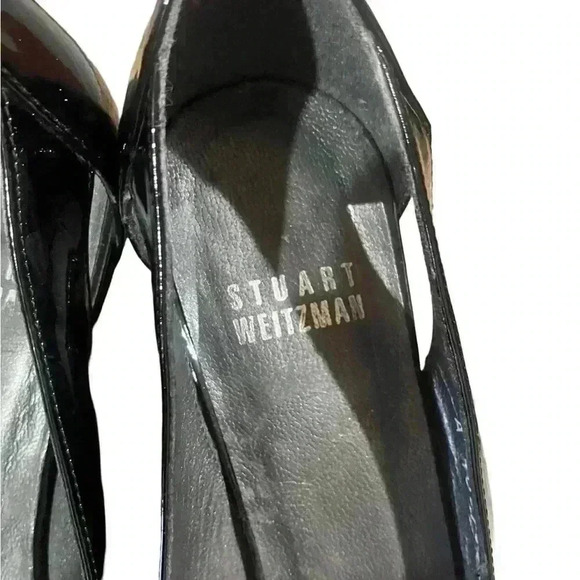 STUART WEITZMAN Black Patent Leather Slides - Picture 8 of 10